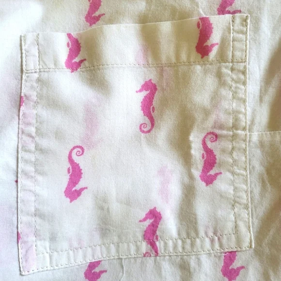 MERONA Pink Seahorse Button Down Shirt - L - Picture 2 of 5